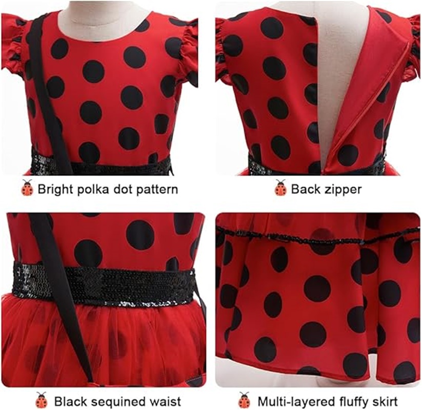 Girls Cosplay Costume Polka Do – Baby Clothing Size Bewertung und Preis
