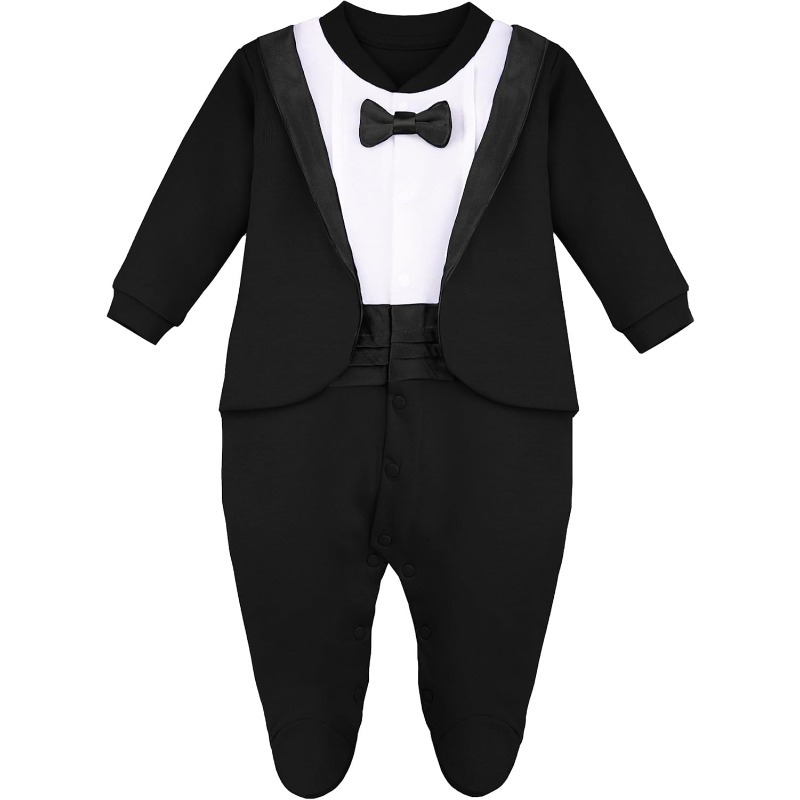 Newborn Boy Gentleman Tuxedo F – Romper Onesie Baby Bewertung und Preis