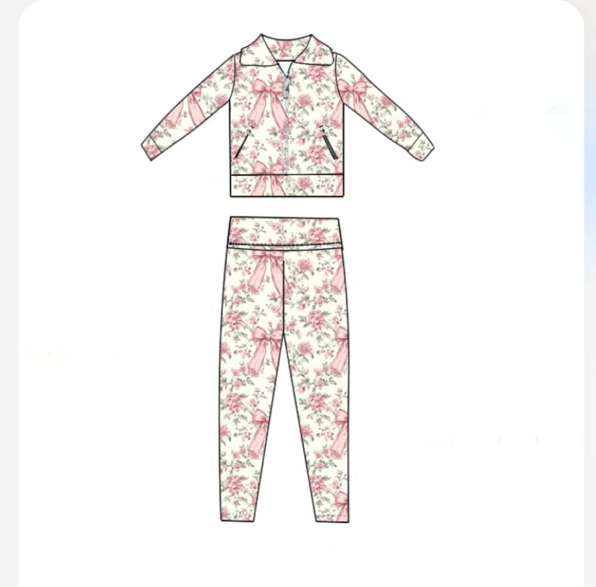 Kids Clothes Pink Bows Floral  – Toddler Legging Set Bewertung und Preis