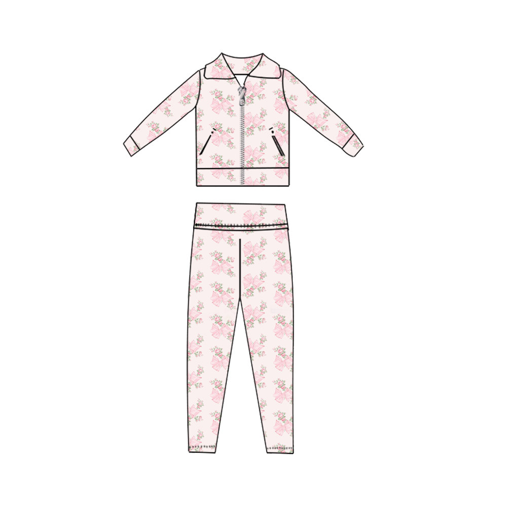 Kids Clothes Pink Bows Floral  – Toddler Legging Set Bewertung und Preis
