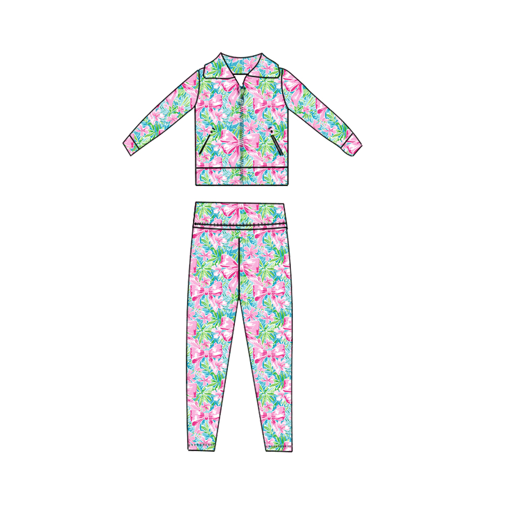 Kids Clothes Pink Bows Floral  – Toddler Legging Set Bewertung und Preis