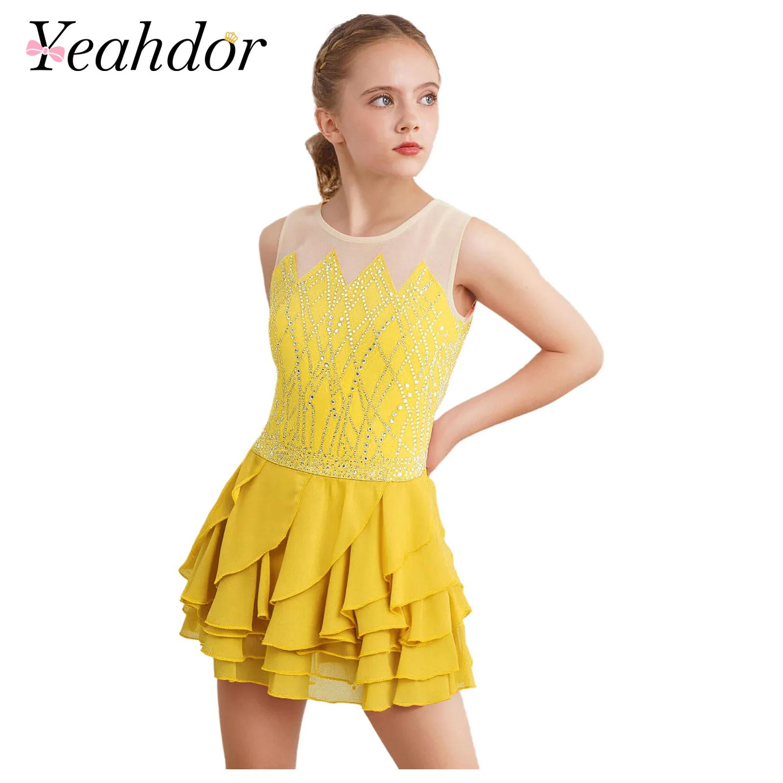 Girls Mesh Figure Skating Dres – Baby Clothing Size Bewertung und Preis